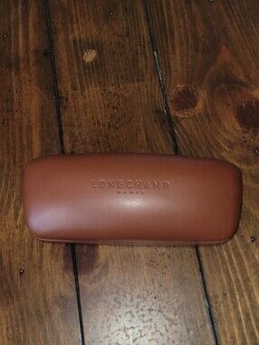 Longchamp Leather-Look Sunglasses Case in Warm Brown